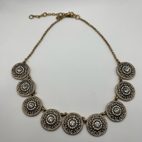 J.Crew Crystal Medallion Statement Necklace - Picture 1 of 7